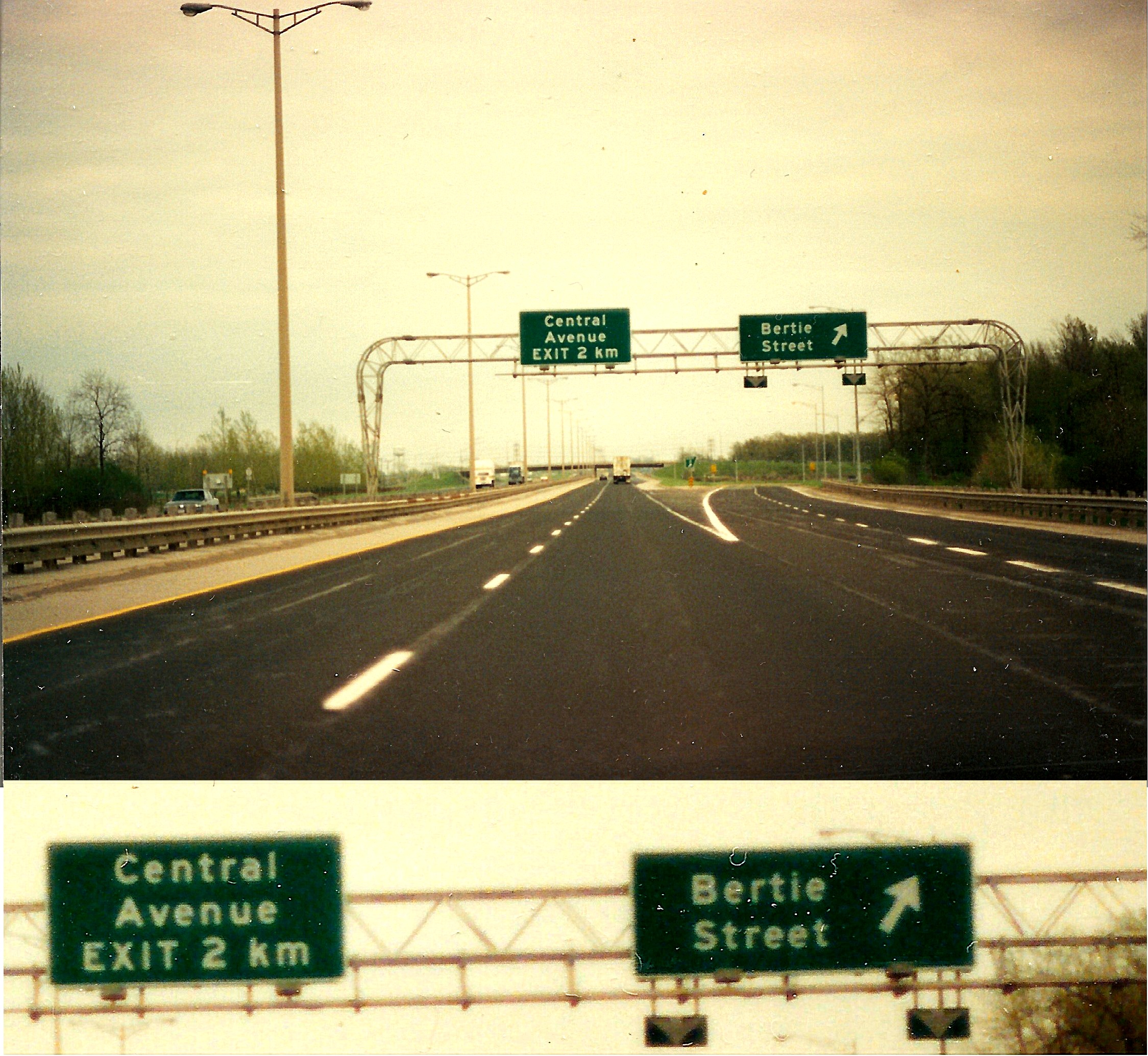 Facing East On The QEW At The Bertie Street Exit In Fort Erie. April Of ...